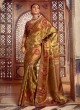 Kanjivaram Silk Golden And Pink Wedding Saree